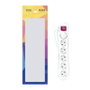 Nanocable Regleta de 6 Tomas con Interruptor, 1.4m, Blanca